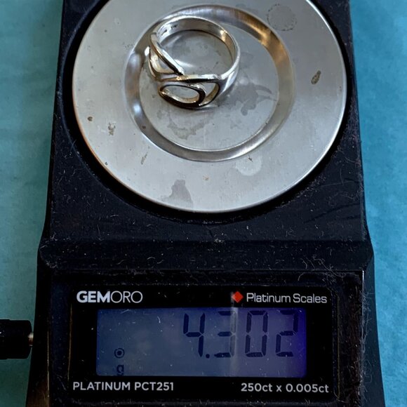 VTG Sterling Silver 925 Double Teardrop Design Bypass Statement Ring Size 8.25 - Picture 7 of 13